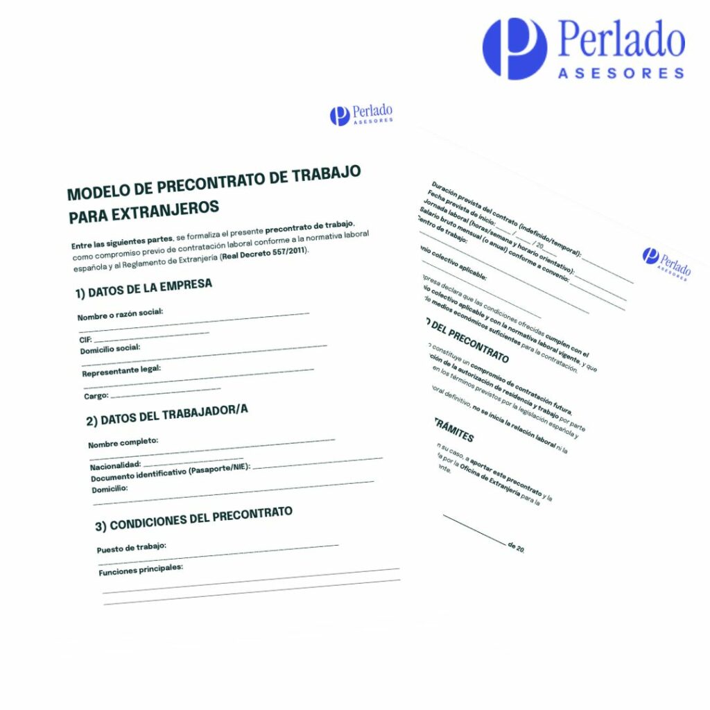 precontrato de trabajo extranjeros